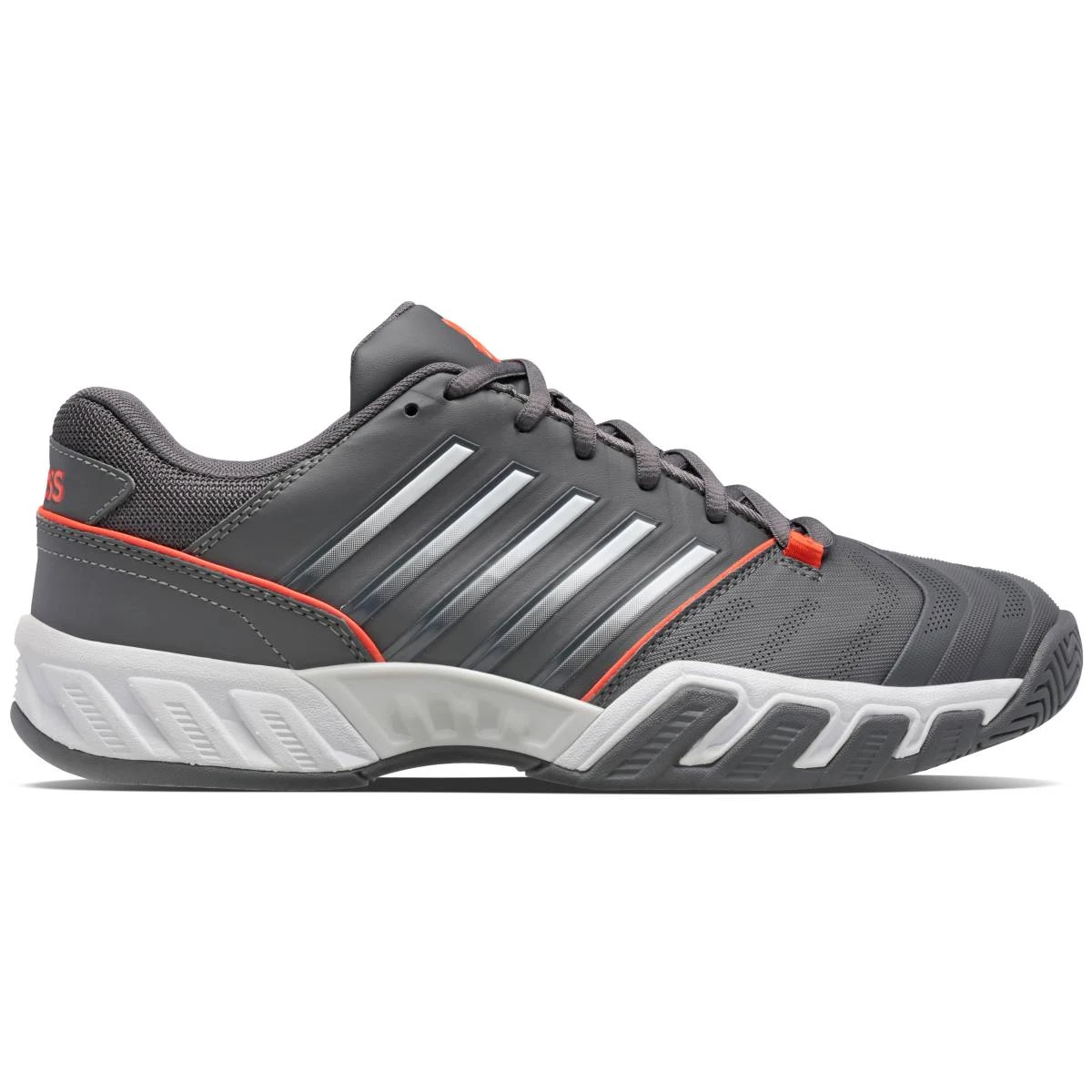 K-Swiss BigShot Light 4 Men's Tennis Shoe (Asphalt/White/Orange) 1 K-Swiss BigShot Light 4 Men's Tennis Shoe (Asphalt/White/Orange)
