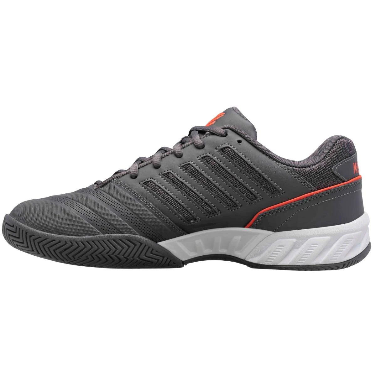 K-Swiss BigShot Light 4 Men's Tennis Shoe (Asphalt/White/Orange) 2 K-Swiss BigShot Light 4 Men's Tennis Shoe (Asphalt/White/Orange) - Image 2