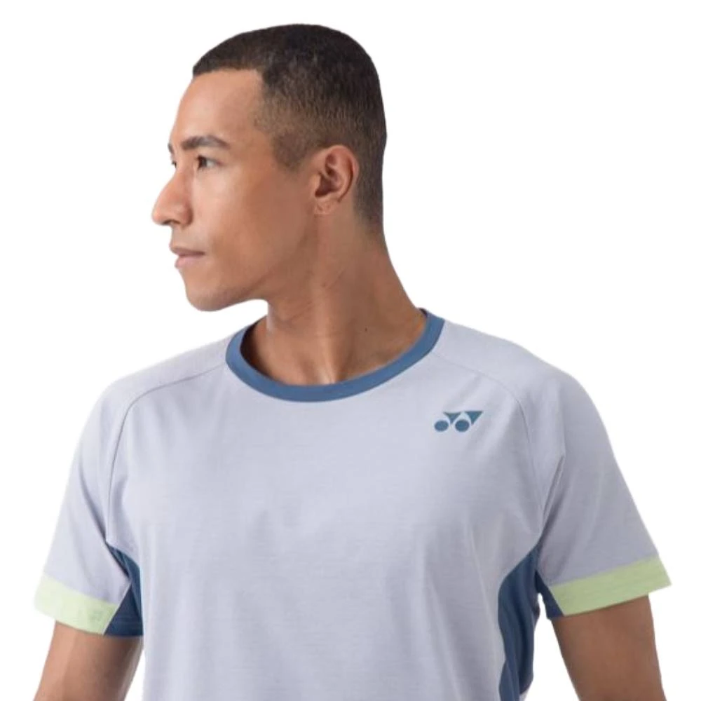 Yonex Men's Crew Neck Shirt (Mist Blue) 4 Yonex Men's Crew Neck Shirt (Mist Blue) - Image 4
