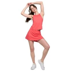 Lija Women's Elite Baton Tank Top (Cayenne) -RacquetGuys Sales 24 0603 Lija EC 24A 1921T2 cayenne 24A 4715T2 cayenne HT 001697