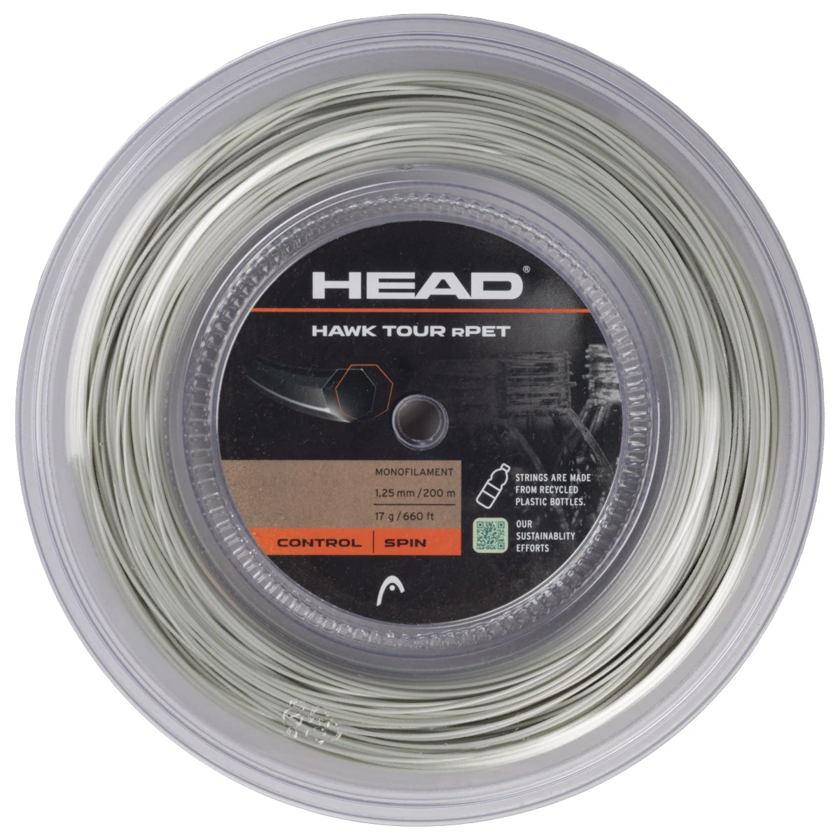 Head Hawk Tour RPet 17/1.25 Tennis String Reel Natural 1 Head Hawk Tour RPet 17/1.25 Tennis String Reel Natural