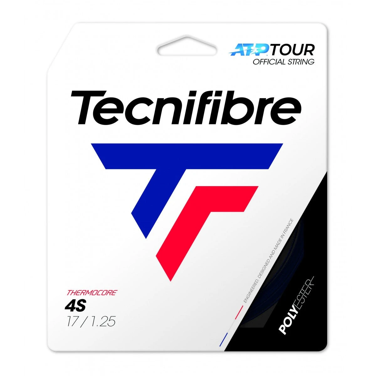 Tecnifibre 4S 17/1.25 Tennis String (Black) 1 Tecnifibre 4S 17/1.25 Tennis String (Black)
