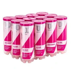 Wilson Intrigue All Court Pink Tennis Balls - 12 Can Case
