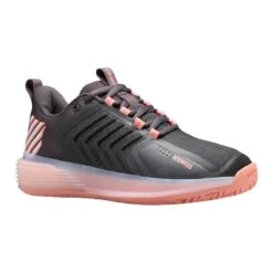 K-Swiss Ultrashot 3 Women's Tennis Shoe (Asphalt/Peach/White) -RacquetGuys Sales 96988 007.01