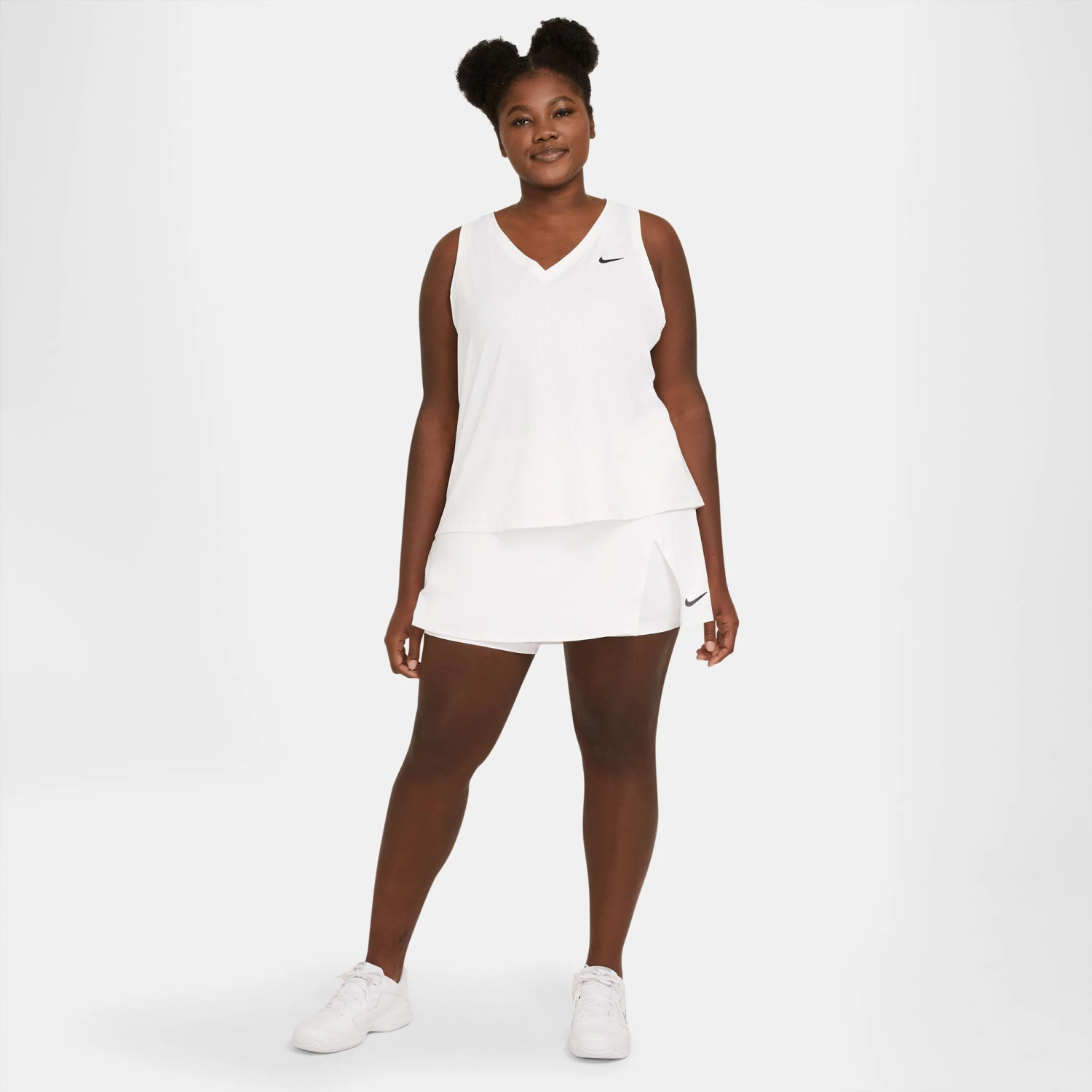 Nike Women's Dri-FIT Victory Skirt (White/Black) 3 Nike Women's Dri-FIT Victory Skirt (White/Black) - Image 3