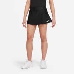 Nike Girls' Dri-FIT Victory Flouncy Skirt (Black/White) 8 Nike Girls' Dri-FIT Victory Flouncy Skirt (Black/White) -RacquetGuys Sales CV7575 010 PHSFM001 3144