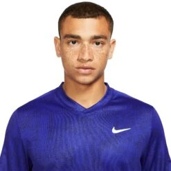 Nike Men's Dry Victory Print Top (Concord/Black/White) -RacquetGuys Sales CV7858 471 PHSYM001 3144