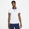 Nike Men's Dri-FIT Advantage NYC Slam Polo (White/Binary Blue/University Red)