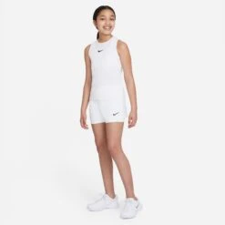 Nike Girls' Dri-FIT Victory Shorts (White/Black) -RacquetGuys Sales DB5612 100 PHSYM003 3144