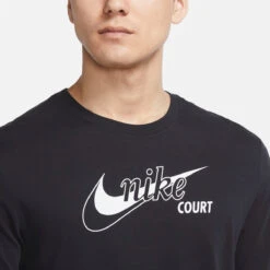 Nike Men's Dri-FIT Distressed Swoosh Top (Black) 5 Nike Men's Dri-FIT Distressed Swoosh Top (Black) -RacquetGuys Sales DD8376 010 PHSYM001 3144