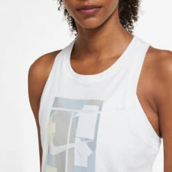 Nike Women's Spring Court Tennis Tank (White) -RacquetGuys Sales DD8723 100 PHSYM001 3144