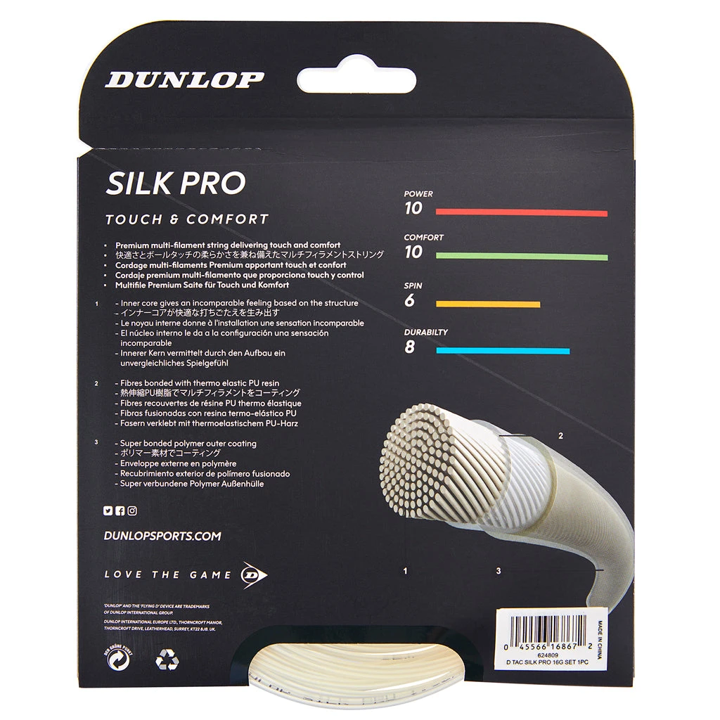 Dunlop Silk Pro 17/1.27 Tennis String (White) 2 Dunlop Silk Pro 17/1.27 Tennis String (White) - Image 2