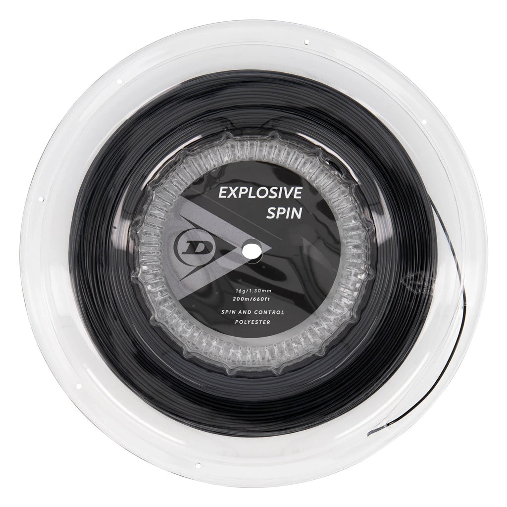 Dunlop Explosive Spin 16/1.30 Tennis String Reel (Black) 1 Dunlop Explosive Spin 16/1.30 Tennis String Reel (Black)