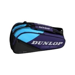 Dunlop FX Performance 8 Pack Racquet Bag (Violet/Cyan) 6 Dunlop FX Performance 8 Pack Racquet Bag (Violet/Cyan) -RacquetGuys Sales DT26 10369990 FX PERFORMANCE 8RKT BAG Front