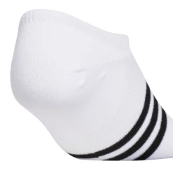 Adidas Women's Superlite 3 Stripe No-Show Socks (Black/Grey/White) 7 Adidas Women's Superlite 3 Stripe No-Show Socks (Black/Grey/White) -RacquetGuys Sales EW9821 HDW photo detail 1 white