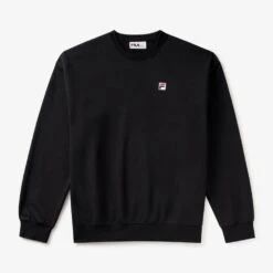 Fila Unisex Classic Relaxed Sweatshirt (Black) -RacquetGuys Sales FILA COM XLarge TEST LU431149 001 01 e