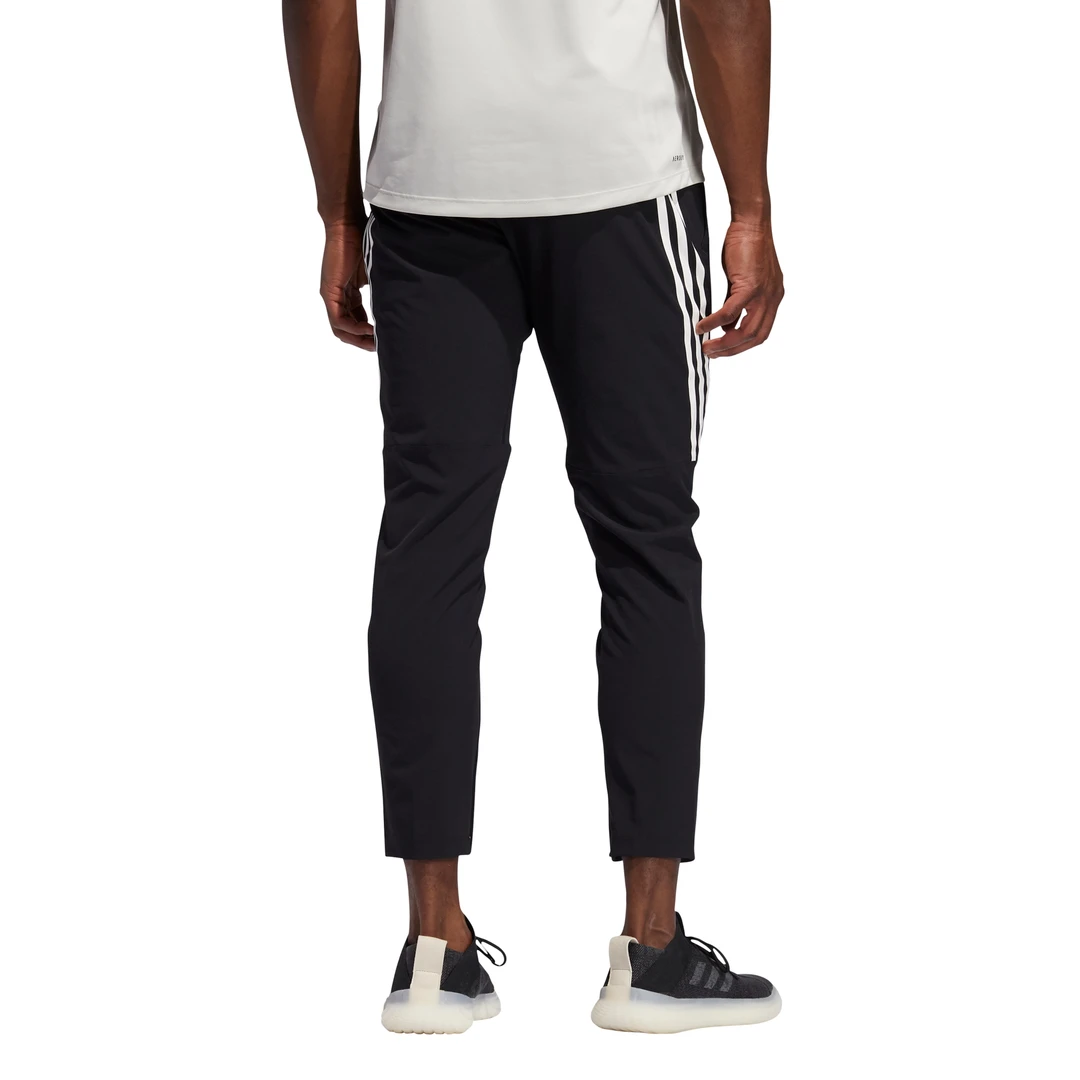 Adidas Men's AeroReady Woven 3 Stripes Pants (Black/White) 2 Adidas Men's AeroReady Woven 3 Stripes Pants (Black/White) - Image 2
