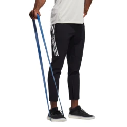 Adidas Men's AeroReady Woven 3 Stripes Pants (Black/White) 10 Adidas Men's AeroReady Woven 3 Stripes Pants (Black/White) -RacquetGuys Sales GM0639 APP on model walking white