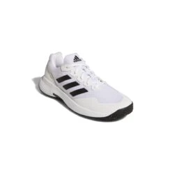 Adidas GameCourt 2 Men's Tennis Shoe (White/Black) -RacquetGuys Sales GW2991 6 FOOTWEAR Photography FrontLateralTopView white