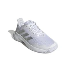 Adidas CourtJam Control Women's Tennis Shoe (White/Silver) -RacquetGuys Sales GY1334 6 FOOTWEAR Photography FrontLateralTopView white