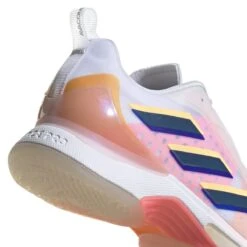 Adidas Avacourt Women's Tennis Shoe (White/Indigo/Orange) -RacquetGuys Sales GZ0690 9 FOOTWEAR Photography DetailView2 white
