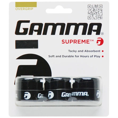 Gamma Supreme Overgrip 3 Pack (Black) 1 Gamma Supreme Overgrip 3 Pack (Black)
