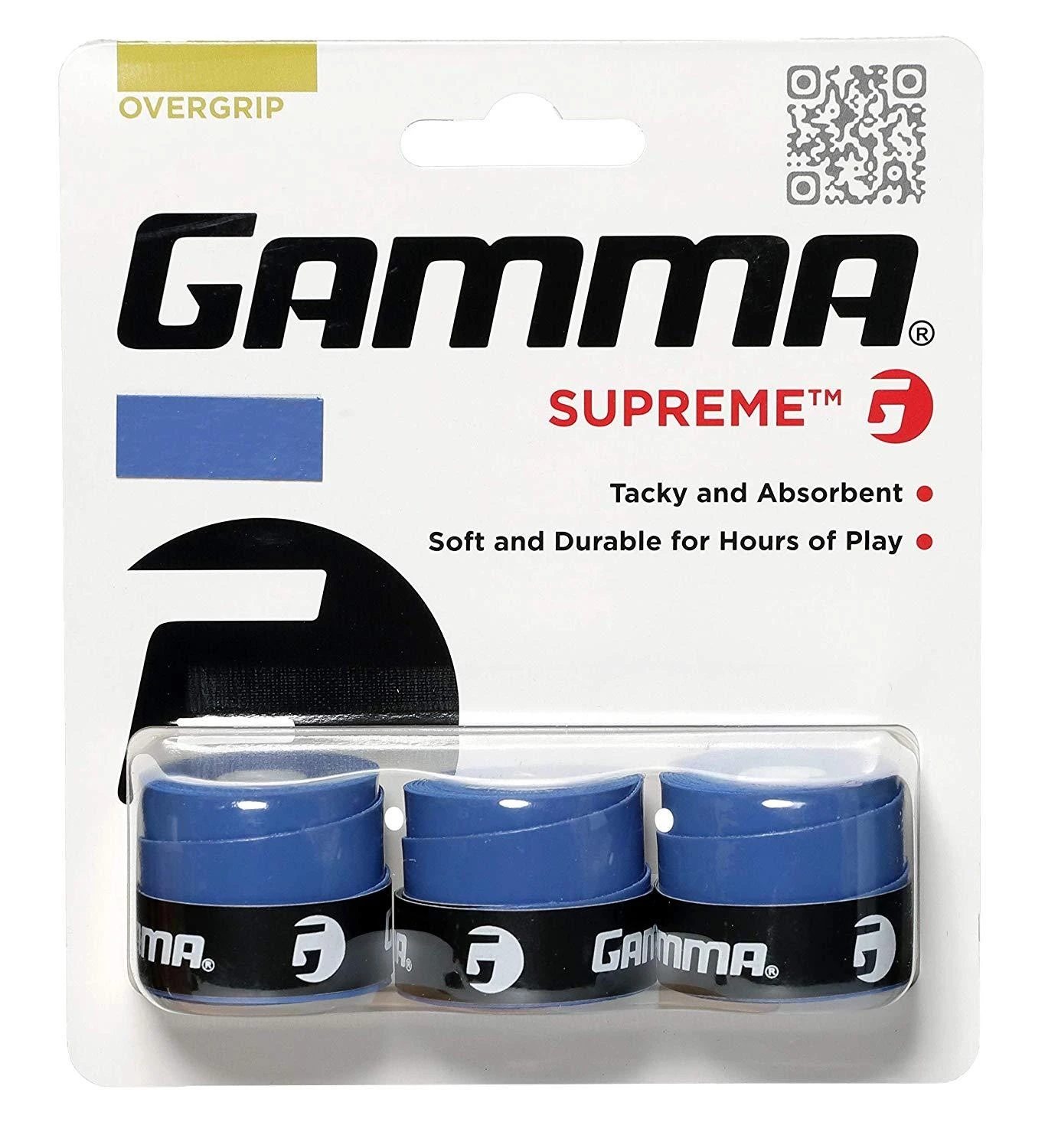 Gamma Supreme Overgrip 3 Pack (Blue) 1 Gamma Supreme Overgrip 3 Pack (Blue)