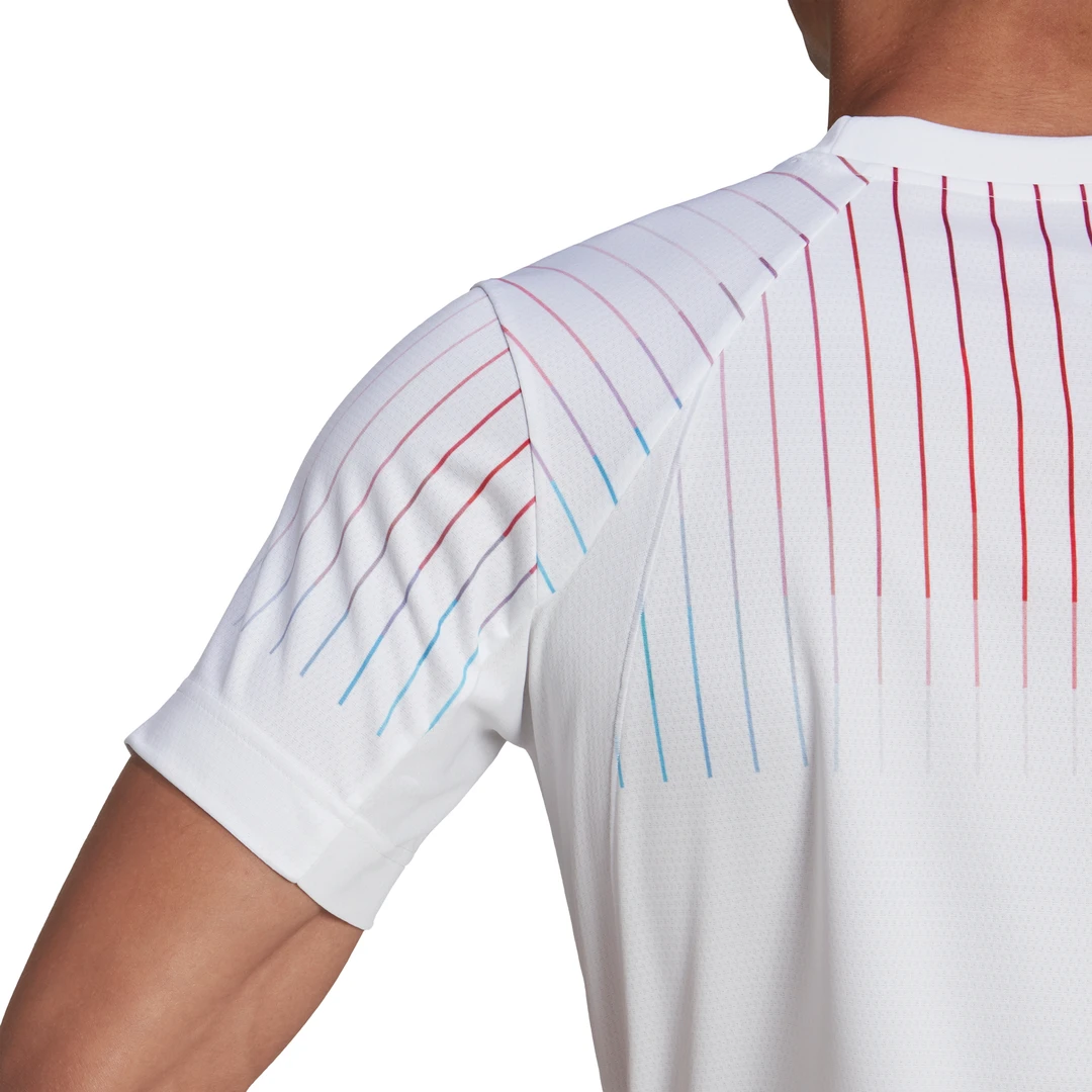 Adidas Men's Melbourne FreeLift Printed Top (White/Red) 6 Adidas Men's Melbourne FreeLift Printed Top (White/Red) - Image 6