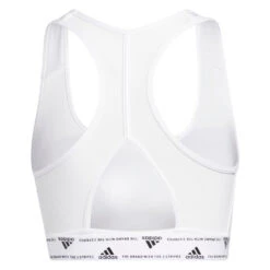 Adidas Women's Powerreact Training Medium Support Bra (White) -RacquetGuys Sales HC7849 3 APPAREL Photography BackCenterView transparent
