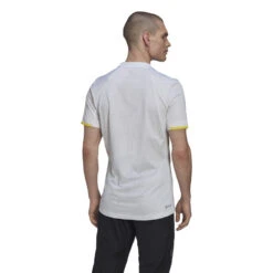 Adidas Men's London Top (White/Yellow) -RacquetGuys Sales HC8540 5 APPAREL OnModel BackView white