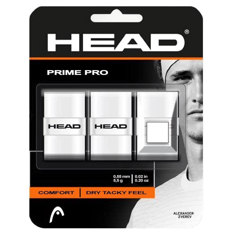 Head Prime Pro Overgrip 3 Pack (White) 1 Head Prime Pro Overgrip 3 Pack (White)