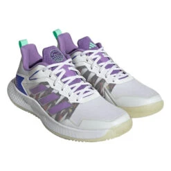 Adidas Defiant Speed Women's Tennis Shoe (White) -RacquetGuys Sales HQ8459 6 FOOTWEAR Photography FrontLateralTopView transparent