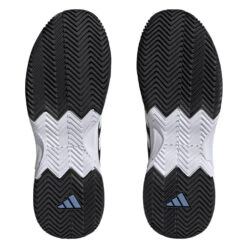 Adidas GameCourt 2 Men's Tennis Shoe (Black/White) -RacquetGuys Sales HQ8478 4 FOOTWEAR Photography BottomView transparent