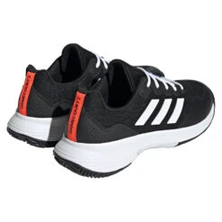 Adidas GameCourt 2 Men's Tennis Shoe (Black/White) -RacquetGuys Sales HQ8478 7 FOOTWEAR Photography BackLateralTopView transparent