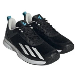 Adidas Courtflash Speed Men's Tennis Shoe (Black/White) 10 Adidas Courtflash Speed Men's Tennis Shoe (Black/White) -RacquetGuys Sales HQ8482 6 FOOTWEAR Photography FrontLateralTopView transparent
