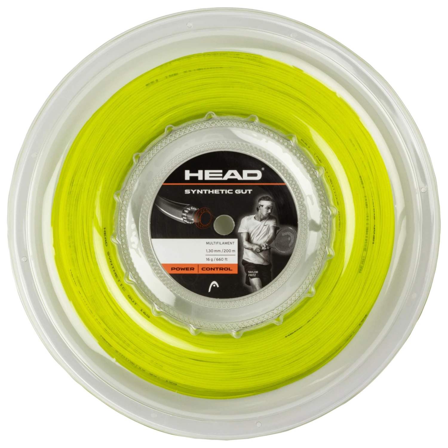 Head Synthetic Gut 16/1.30 Tennis String Reel (Yellow) 1 Head Synthetic Gut 16/1.30 Tennis String Reel (Yellow)