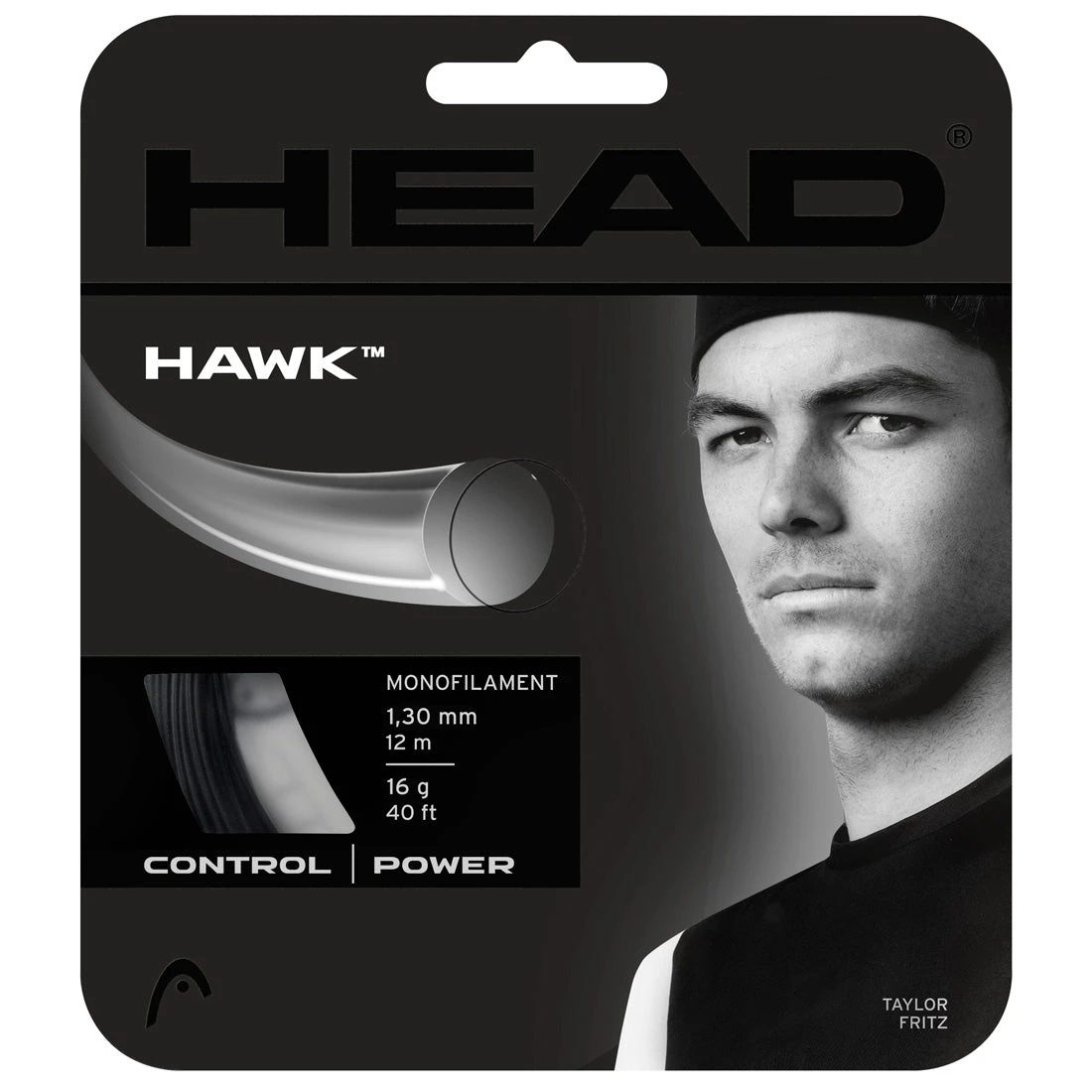 Head Hawk 16/1.30 Tennis String (Black) 1 Head Hawk 16/1.30 Tennis String (Black)