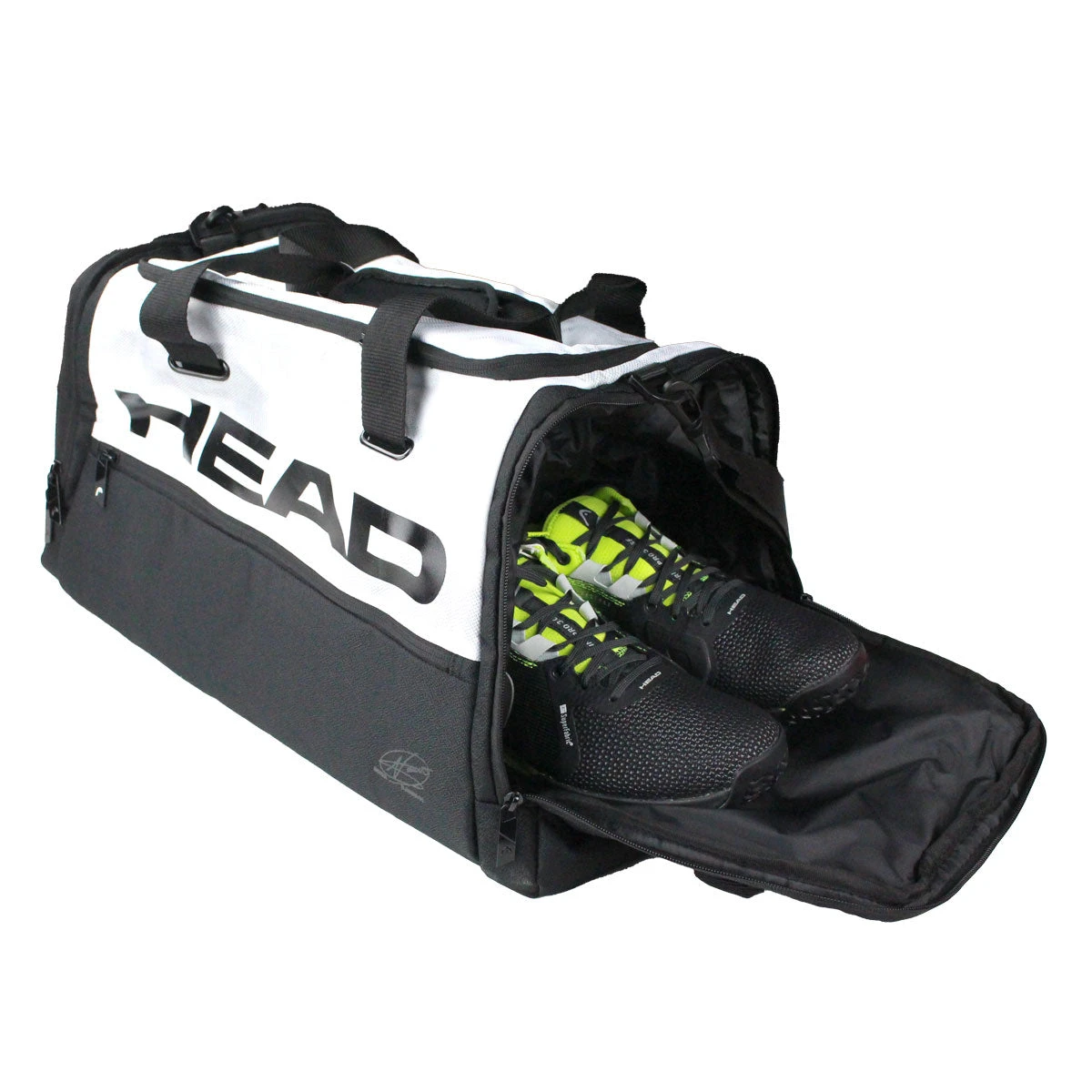 Head Novak Djokovic Duffel Bag (White/Black) 4 Head Novak Djokovic Duffel Bag (White/Black) - Image 4
