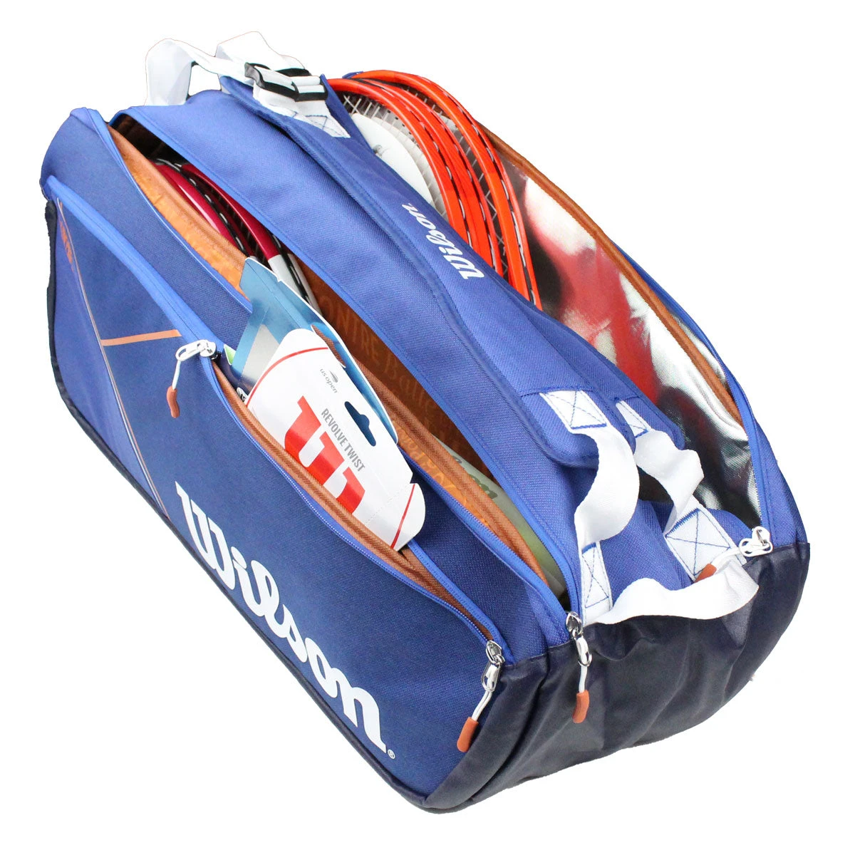 Wilson Super Tour 9 Pack Roland Garros Racquet Bag (Blue/Clay) 2 Wilson Super Tour 9 Pack Roland Garros Racquet Bag (Blue/Clay) - Image 2