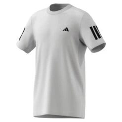 Adidas Boy's Club 3 Stripe Tee (White) 8 Adidas Boy's Club 3 Stripe Tee (White) -RacquetGuys Sales JI9249 1 APPAREL 3D Rendering StandardView transparent