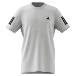 Adidas Boy's Club 3 Stripe Tee (White) 7 Adidas Boy's Club 3 Stripe Tee (White) -RacquetGuys Sales JI9249 2 APPAREL 3D Rendering FrontView transparent