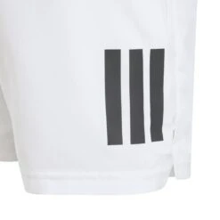 Adidas Boy's Club 3 Stripe Short (White) -RacquetGuys Sales JI9253 6 APPAREL Photography DetailView3 transparent