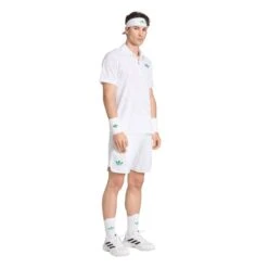 Adidas Men's Polo Pro Top (White) -RacquetGuys Sales JL9675 5 APPAREL OnModel StandardOutfitView transparent