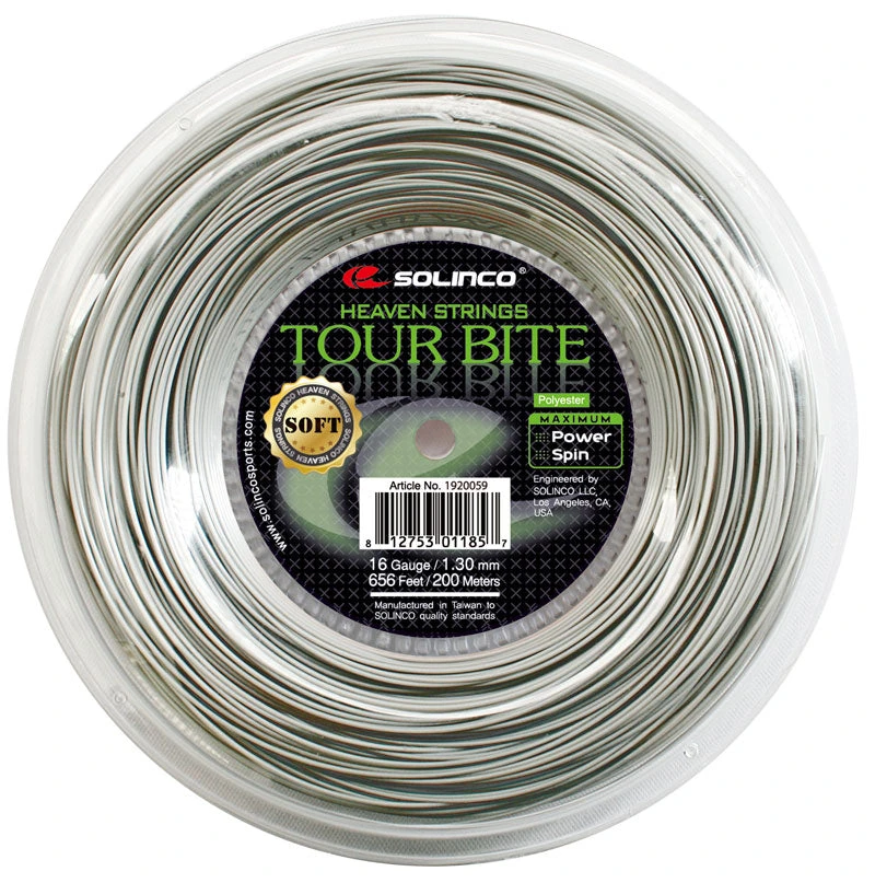 Solinco Tour Bite Soft 16/1.30 Tennis String Reel (Silver) 1 Solinco Tour Bite Soft 16/1.30 Tennis String Reel (Silver)