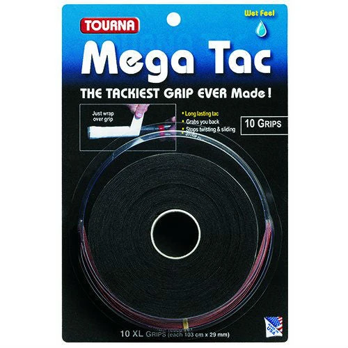 Tourna Mega Tac Overgrip 10 Pack (Black) 1 Tourna Mega Tac Overgrip 10 Pack (Black)