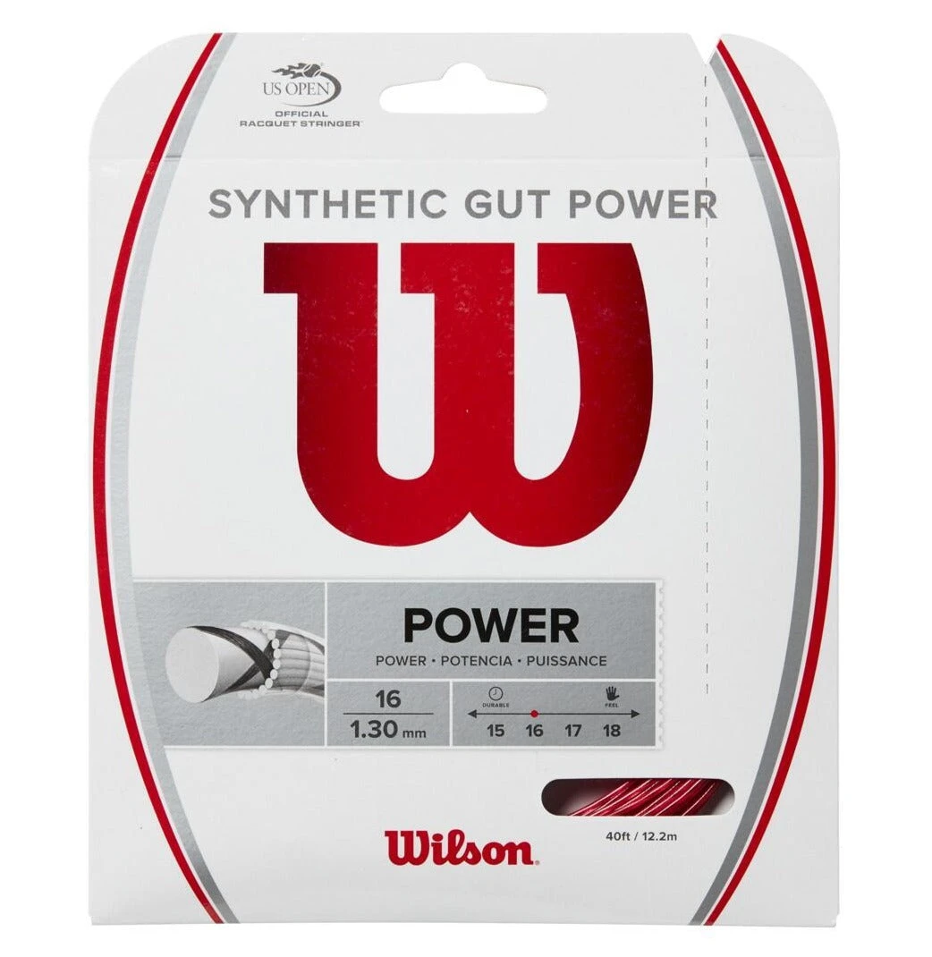 Wilson Synthetic Gut Power 16/1.30 Tennis String (Red) 1 Wilson Synthetic Gut Power 16/1.30 Tennis String (Red)