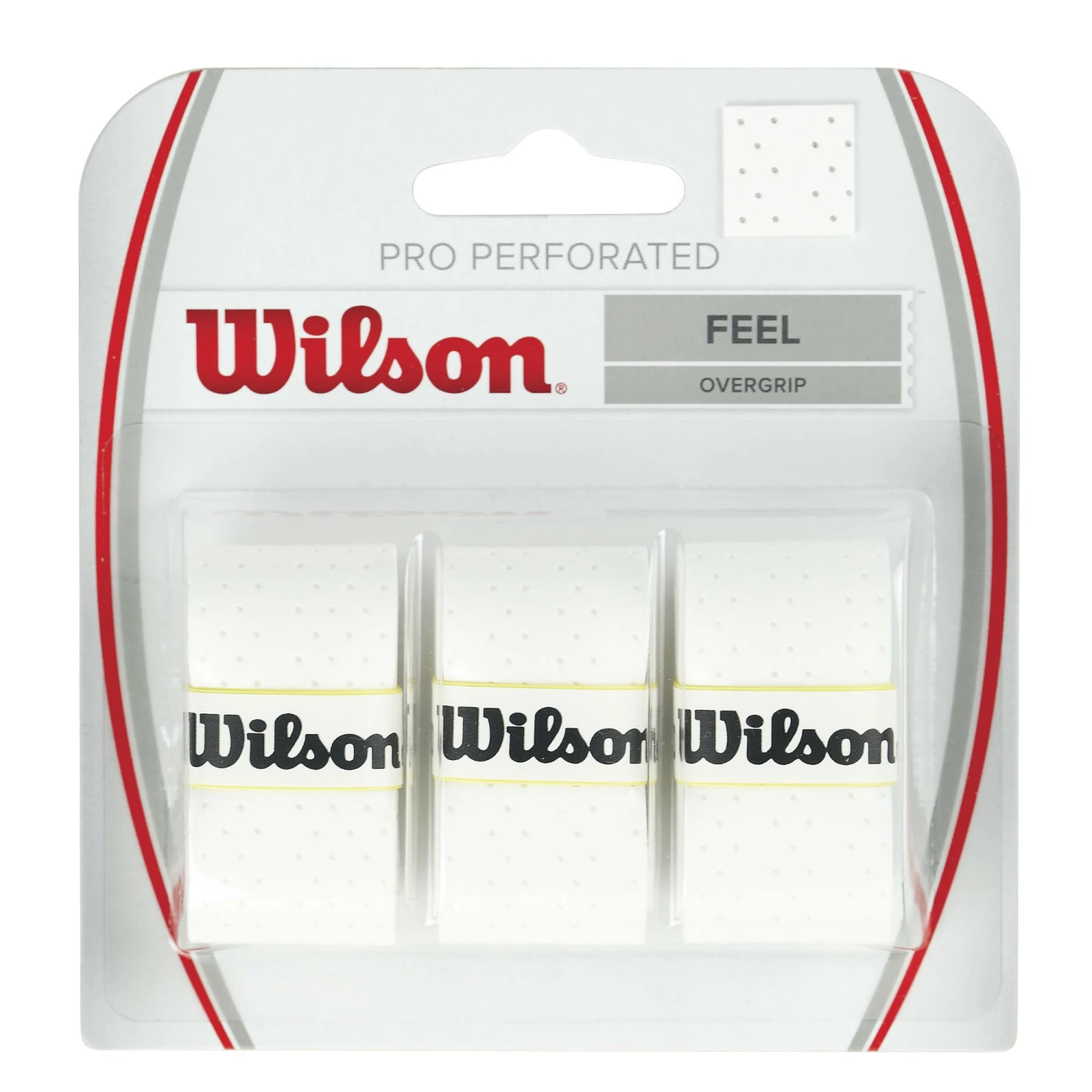 Wilson Pro Perforated Overgrip 3 Pack (White) 1 Wilson Pro Perforated Overgrip 3 Pack (White)