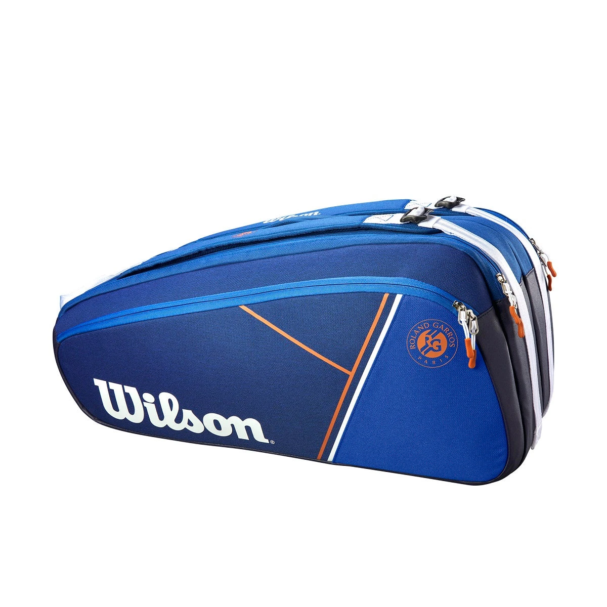 Wilson Super Tour 9 Pack Roland Garros Racquet Bag (Blue/Clay) 1 Wilson Super Tour 9 Pack Roland Garros Racquet Bag (Blue/Clay)