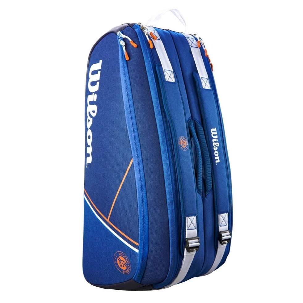 Wilson Super Tour 9 Pack Roland Garros Racquet Bag (Blue/Clay) 4 Wilson Super Tour 9 Pack Roland Garros Racquet Bag (Blue/Clay) - Image 4