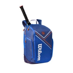 Wilson Super Tour Roland Garros Backpack Racquet Bag (Blue) -RacquetGuys Sales Wilson Roland Garros Super Tour Backpack Blue 2